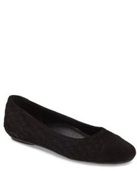 Black Woven Leather Flats for Women | Lookastic