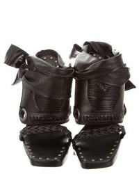 Saint Laurent Yves Braided Leather Sandals