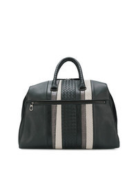 Black Woven Leather Holdall