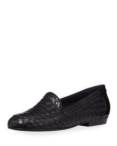Sesto Meucci Nellie Woven Perforated Leather Loafer, $125 | Neiman ...