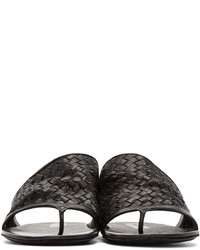 Marsèll Black Leather Woven Arsella Sandals