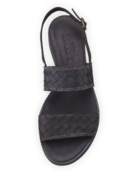 Sesto Meucci Greta Woven Leather Sandal Black