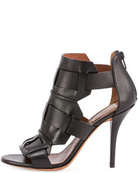 Givenchy Woven Cage Leather Sandal Black