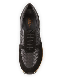 Sesto Meucci Casia Woven Leather Sneaker Black