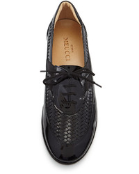 Sesto Meucci Haldor Woven Leather Sneaker Black