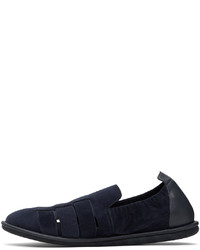 Giorgio Armani Navy Perforated Loafers