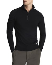 Reiss Affleck Wool Blend Half Zip Pullover In Black At Nordstrom