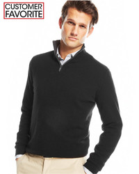Club Room Big Tall Cashmere Quarter Zip Solid Sweater Only At Macys