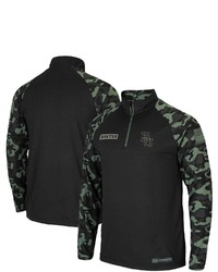 Colosseum Black Boston University Oht Military Appreciation Take Flight Raglan Quarter Zip Jacket At Nordstrom