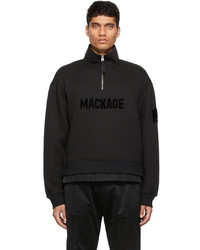 Mackage Black Brando Half Zip Sweatshirt