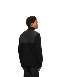 Burberry Black Cashmere Bidden Zip Sweater