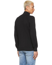 Brunello Cucinelli Black Cotton Ribbed Sweater