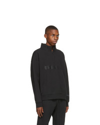 Essentials Black Half Zip Mock Neck Sweatshirt