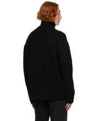 Solid Homme Black Half Zip Sweater