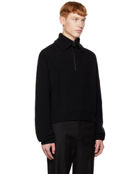 Wooyoungmi Black Half Zip Sweater