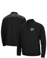 Colosseum Black Kansas State Wildcats Oht Military Appreciation Commo Fleece Quarter Zip Jacket
