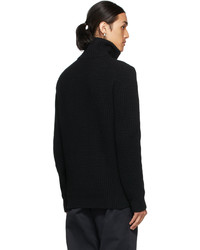 Moncler Black Knit Half Zip Sweater
