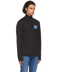 VERSACE JEANS COUTURE Black Logo Half Zip Sweater