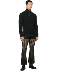 Dion Lee Black Side Lace Zip Up Sweater