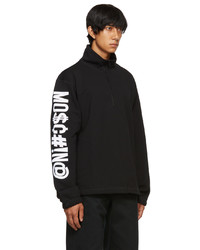 Moschino Black Symbols Logo Half Zip Sweatshirt