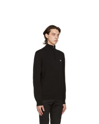 Lacoste Black Tricot Half Zip Sweatshirt