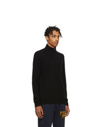 Polo Ralph Lauren Black Wool Half Zip Sweater
