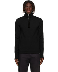 Jil Sander Black Wool Half Zip Sweater