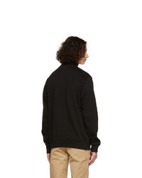 Lacoste Black Zippered Stand Collar Sweatshirt