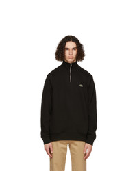 Lacoste Black Zippered Stand Collar Sweatshirt
