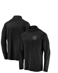 FANATICS Branded Black Inter Miami Cf Striated Primary Logo Raglan Quarter Zip Jacket At Nordstrom