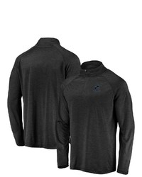 FANATICS Branded Black Miami Marlins Iconic Striated Primary Logo Raglan Quarter Zip Pullover Jacket