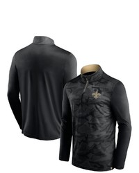FANATICS Branded Black New Orleans Saints Camo Jacquard Quarter Zip Jacket