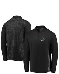 FANATICS Branded Black San Jose Sharks Iconic Clutch Quarter Zip Jacket