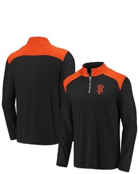 FANATICS Branded Blackorange San Francisco Giants Iconic Clutch Quarter Zip Pullover Jacket