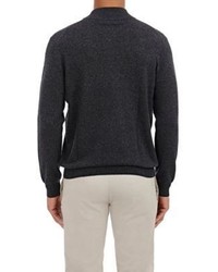 Piattelli Cashmere Half Zip Sweater Black Size Large