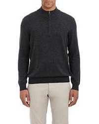 Piattelli Cashmere Half Zip Sweater Black Size Large