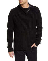 KARL LAGERFELD PARIS Chunky Zip Turtleneck Sweater