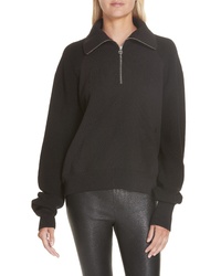 Helmut Lang Contrast Sleeve Quarter Zip Sweatshirt
