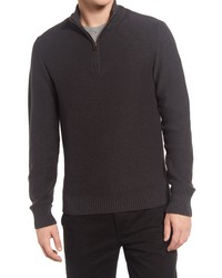 Billy Reid Gart Dye Half Zip Sweater In Black At Nordstrom