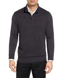 Thomas Dean Merino Wool Quarter Zip Sweater
