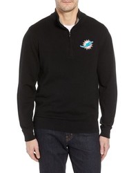 Cutter & Buck Miami Dolphins Lakemont Regular Fit Quarter Zip Sweater