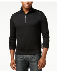 Michael Kors Michl Kors Quilted Leather Half Zip Fleece Sweater