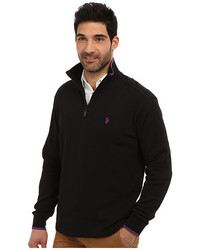 U.S. Polo Assn. Mock Neck 14 Zip Long Sleeve Rib Pullover