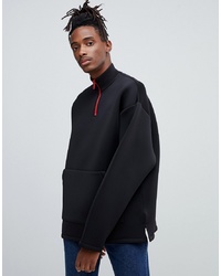 ASOS DESIGN Oversized Sweatshirt In Scuba With Half Zip