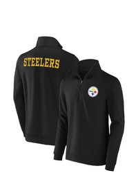 NFL X DARIUS RUCKE R Collection By Fanatics Black Pittsburgh Ers Tri Blend Quarter Zip Sweatshirt