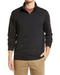 Nordstrom Twill Texture Pullover In Black Caviar At