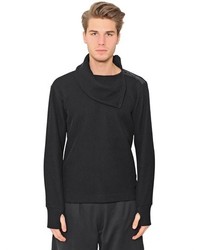 Y-3 Shoulder Zip Cotton Turtleneck Sweater