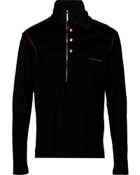 Y/Project Y Project Logo Embroidered Zip Up Cotton Polo Top