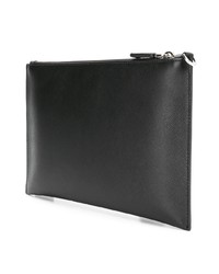 Prada Logo Embossed Zipped Clutch