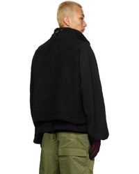 Spencer Badu Black Asymmetrical Zip Up Sweater